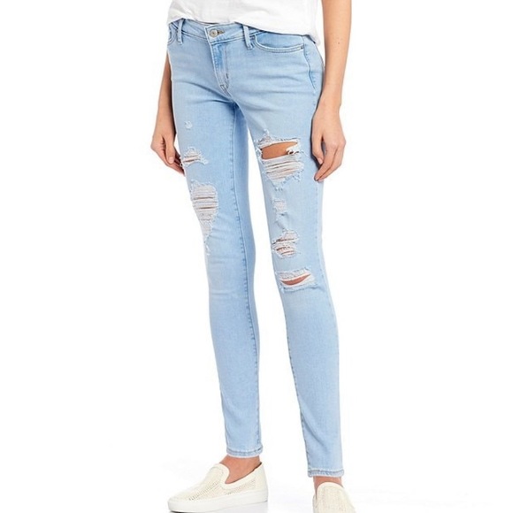 LEVI’s 711 Ripped Mid Rise Skinny Jeans - Picture 3 of 4